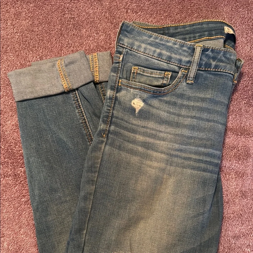 Hollister Women's Blue Distressed Jeans - Picture 2 of 4